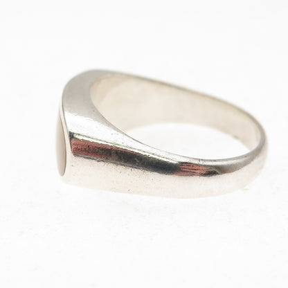 E. Pearl 925 Sterling Silver Vintage Real MOP Modernist Ring Size 9.75
