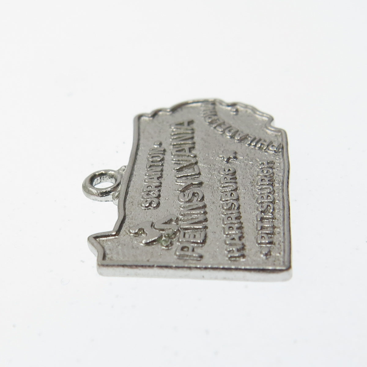 WELLS 925 Sterling Silver Vintage "Pennsylvania" State Map Pendant