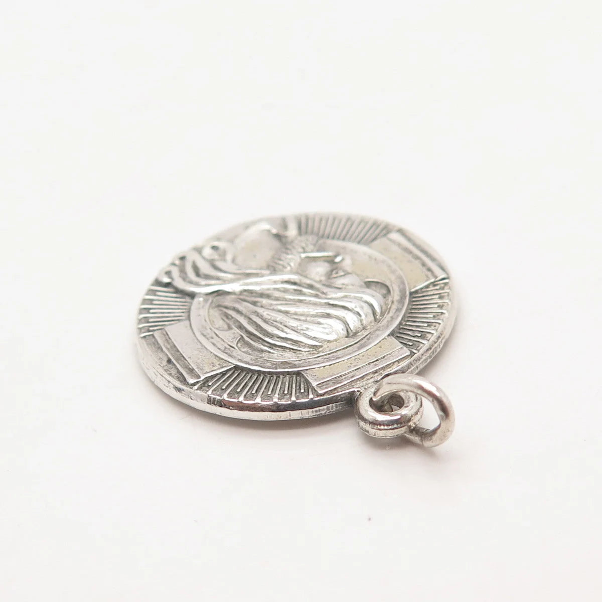 925 Sterling Silver Vintage Hayward Jesus Cross Religious Charm Pendant