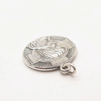 925 Sterling Silver Vintage Hayward Jesus Cross Religious Charm Pendant