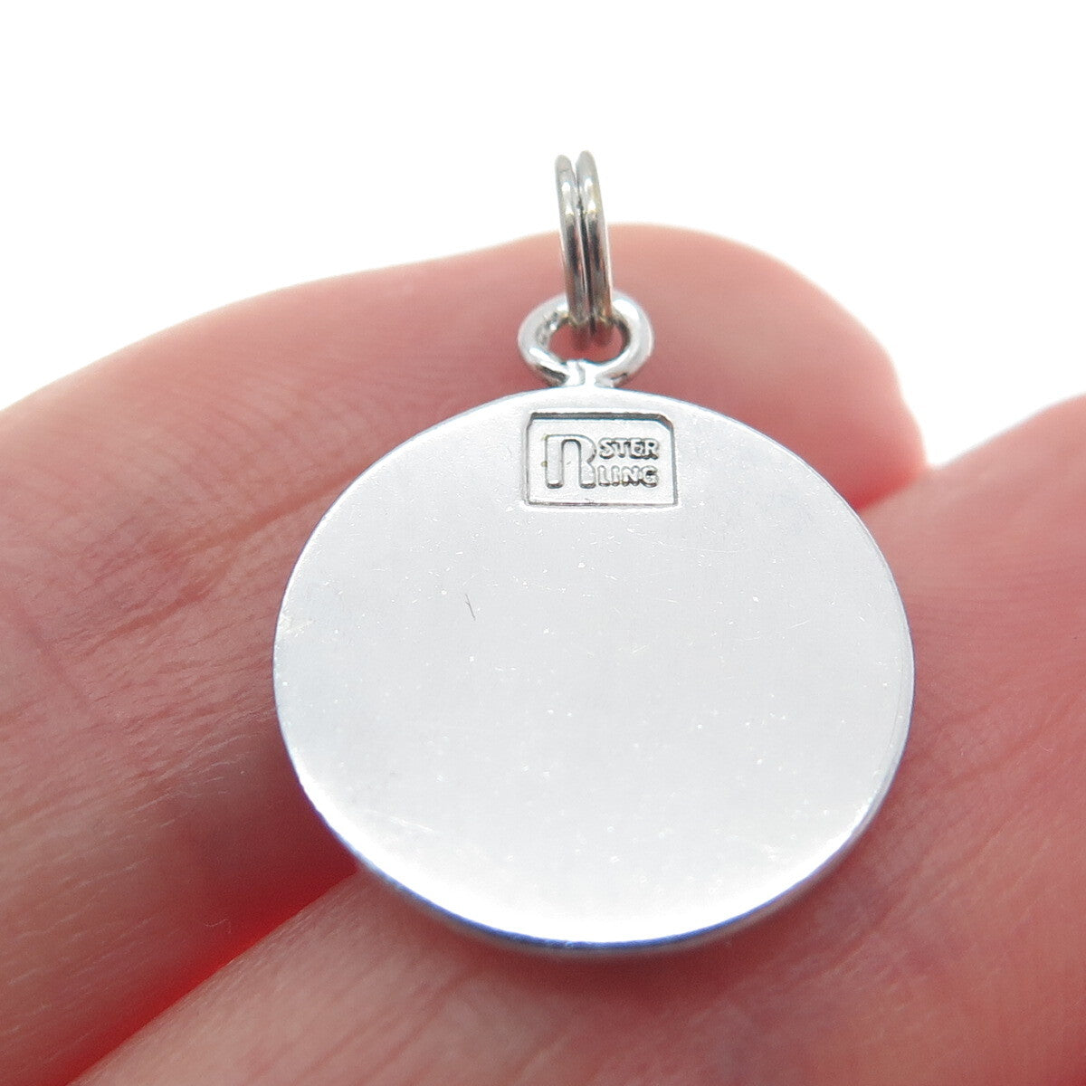 925 Sterling Silver Vintage "Navy Resale System" Round Charm Pendant