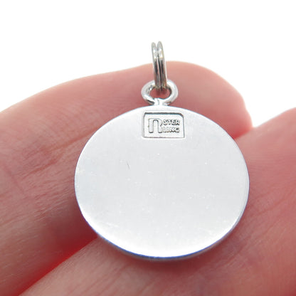 925 Sterling Silver Vintage "Navy Resale System" Round Charm Pendant