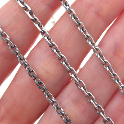 925 Sterling Silver Antique Art Deco Cable Chain Necklace 20"