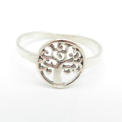 925 Sterling Silver Vintage Tree of Life Ring Size 9