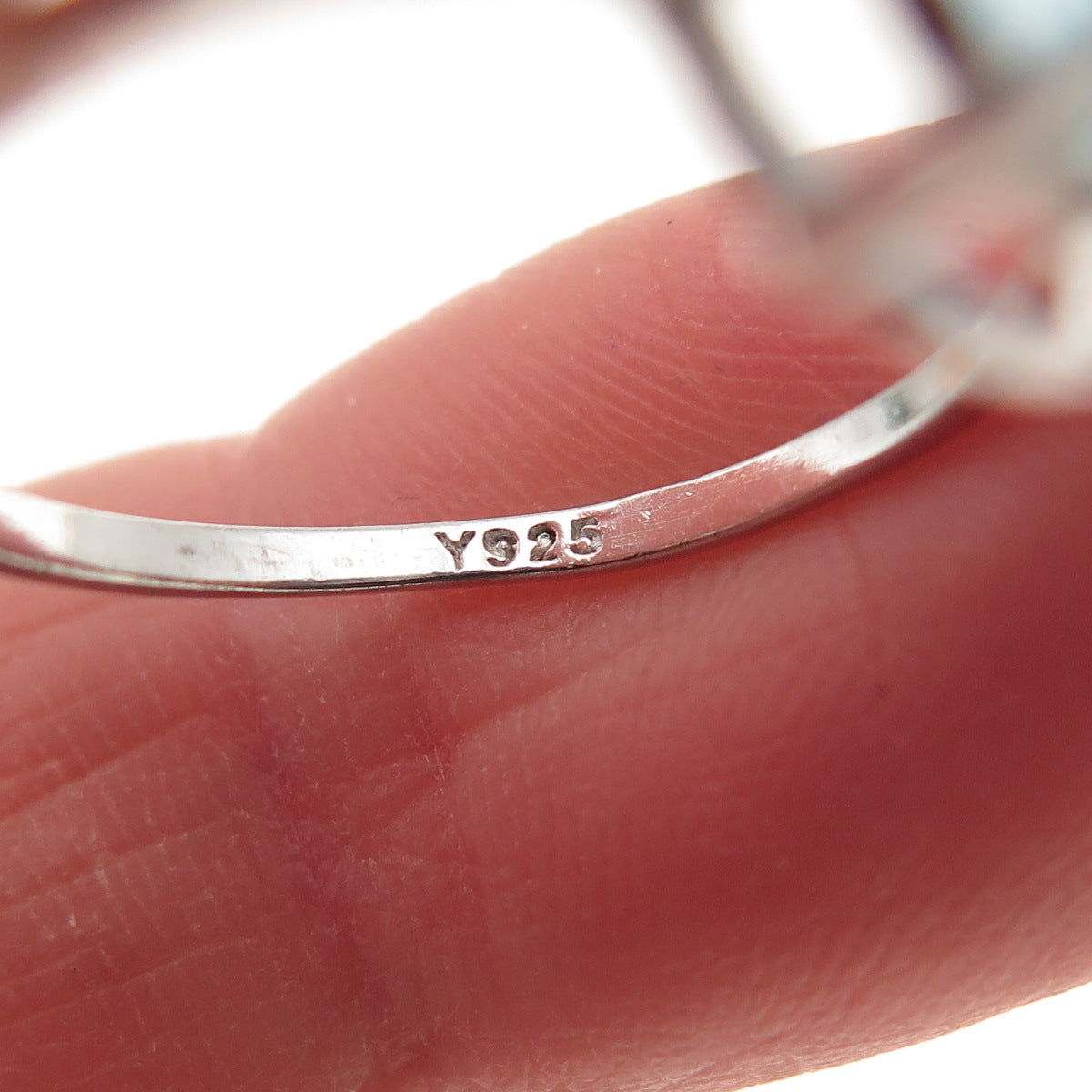 925 Sterling Silver Real Oval-Cut Blue Topaz Ring Size 7.25