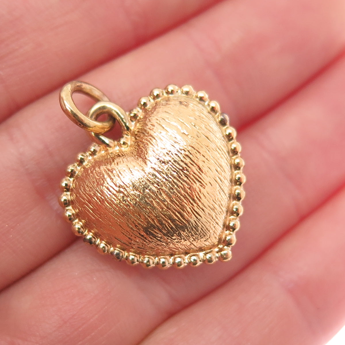 SAI 925 Sterling Silver Gold Plated Vintage Floral Cross Heart Charm Pendant