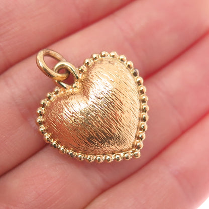 SAI 925 Sterling Silver Gold Plated Vintage Floral Cross Heart Charm Pendant