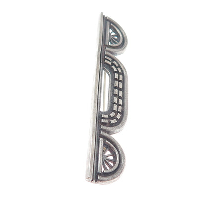 925 Sterling Silver Vintage DRG Modernist Oxidized Pin Brooch