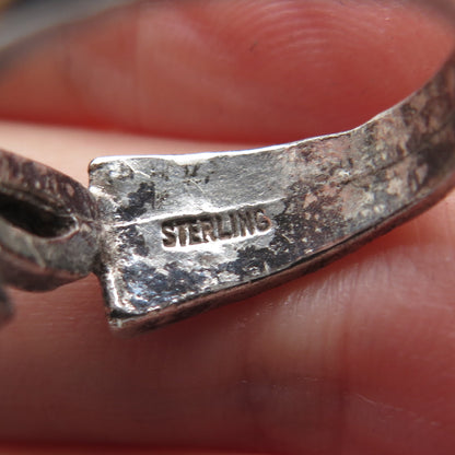 925 Sterling Silver Vintage Egyptian Ankh Oxidized Ring Size 5.75