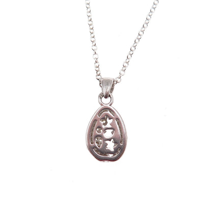 925 Sterling Silver Round-Cut C Z Coffee Bean Cable Chain Necklace 18"