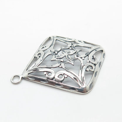 925 Sterling Silver Vintage Ornate Heart Pendant