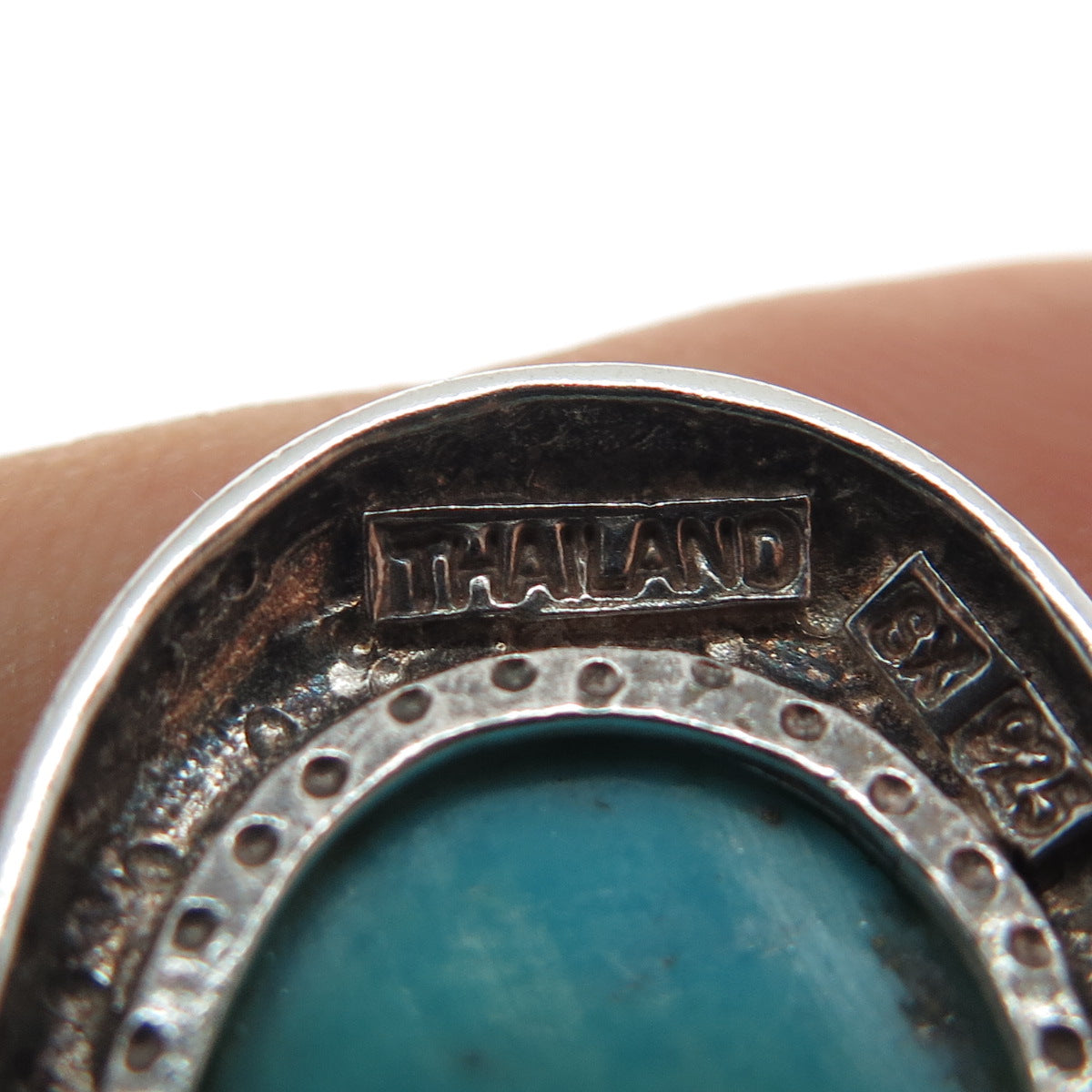 SX SALLY C 925 Sterling Silver Vintage Real Tyrone Turquoise Heart Charm Pendant