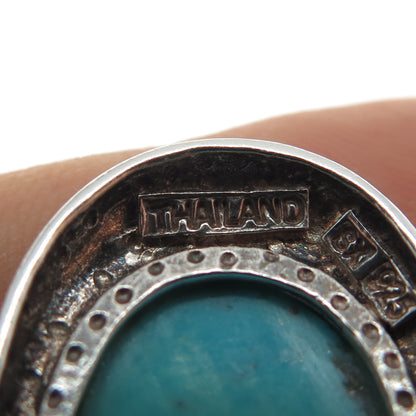 SX SALLY C 925 Sterling Silver Vintage Real Tyrone Turquoise Heart Charm Pendant