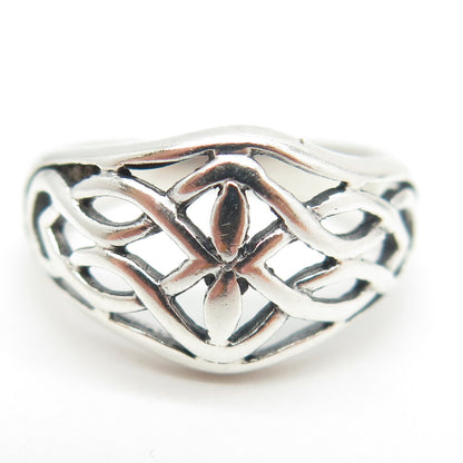 925 Sterling Silver Vintage Celtic Knot Ring Size 5.75