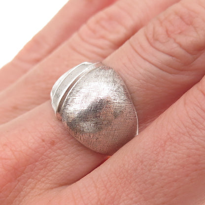 Clark & Coombs 925 Sterling Silver Antique Art Deco Oxidized Dome Ring Size 7