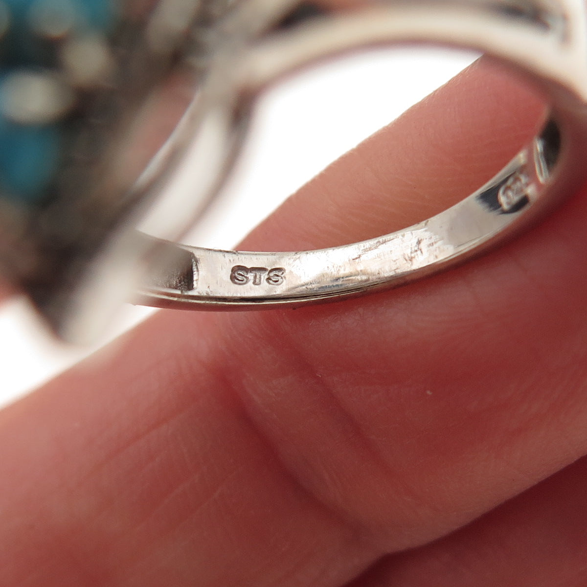 Chuck Clemency 925 Sterling Silver Real Sleeping Beauty Turquoise Ring Size 8