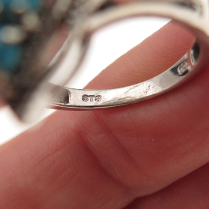 Chuck Clemency 925 Sterling Silver Real Sleeping Beauty Turquoise Ring Size 8