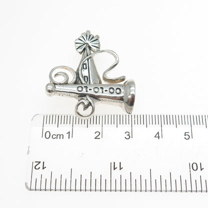 925 Sterling Silver Vintage 01 01 00 Mark Of The Millennium Pin Brooch