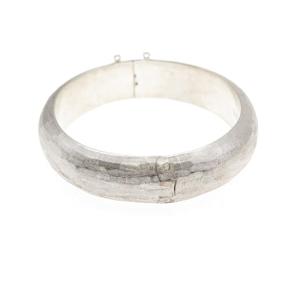 Hayward 925 Sterling Silver Vintage Brushed Bangle Bracelet 7"