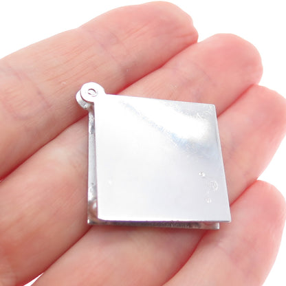 ART'S ELEGANCE Sterling Vintage Faux Pearl Rhinestone A Date To Remember Pendant