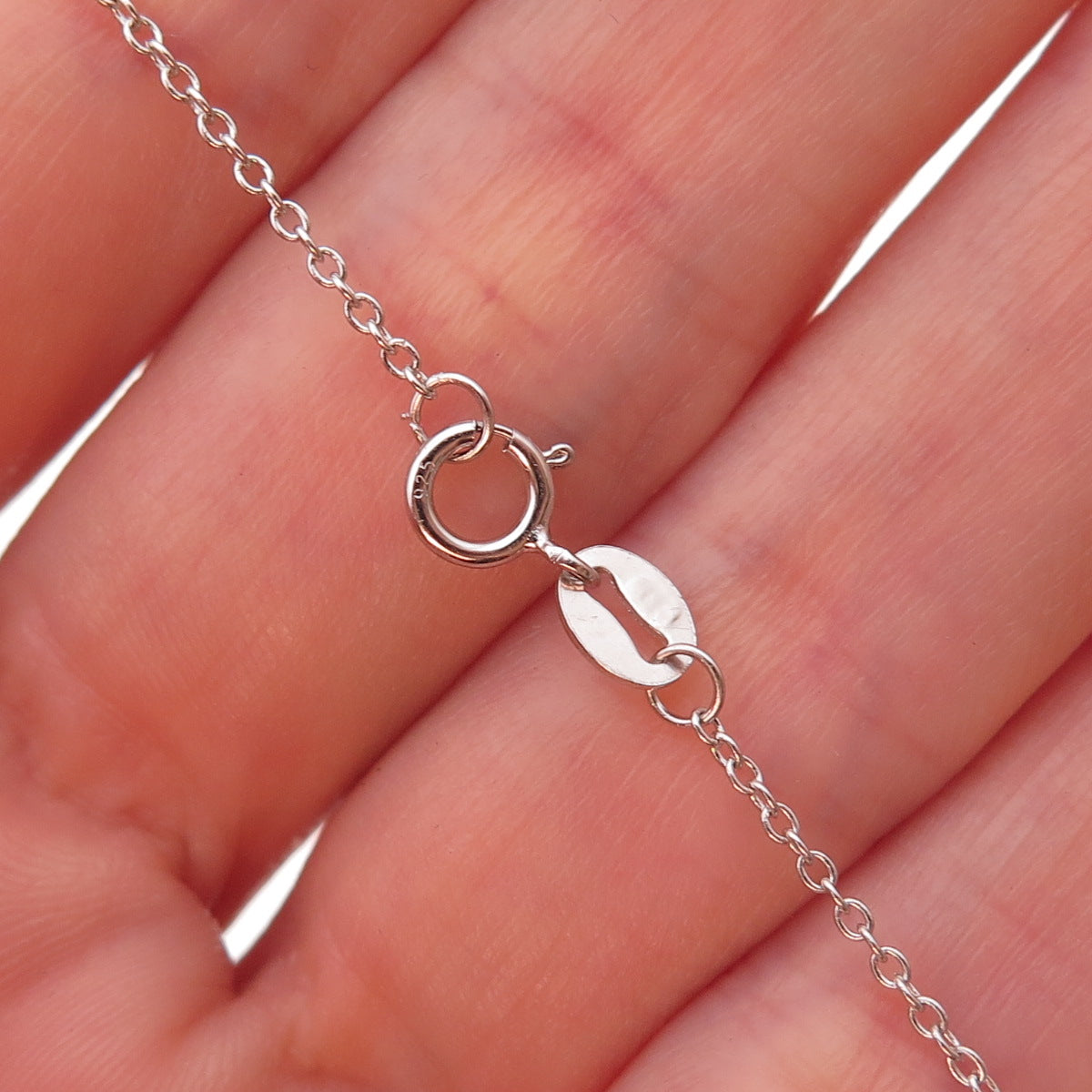 925 Sterling Silver Real Blue & White Topaz Floral Cable Chain Necklace 18"