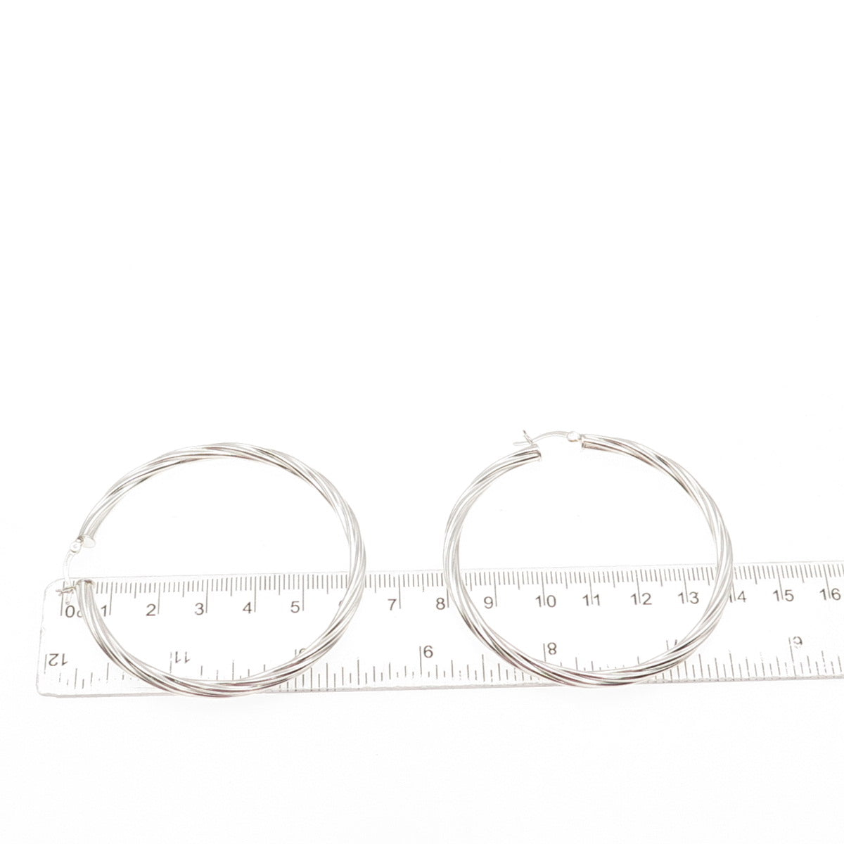 925 Sterling Silver Twisted Hoop Earrings