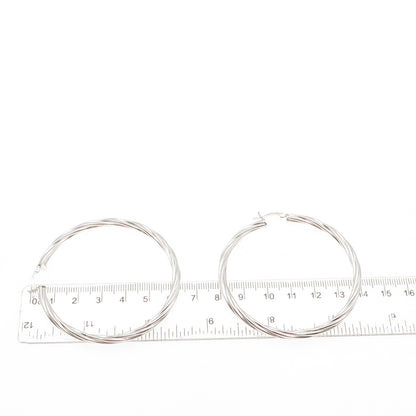 925 Sterling Silver Twisted Hoop Earrings