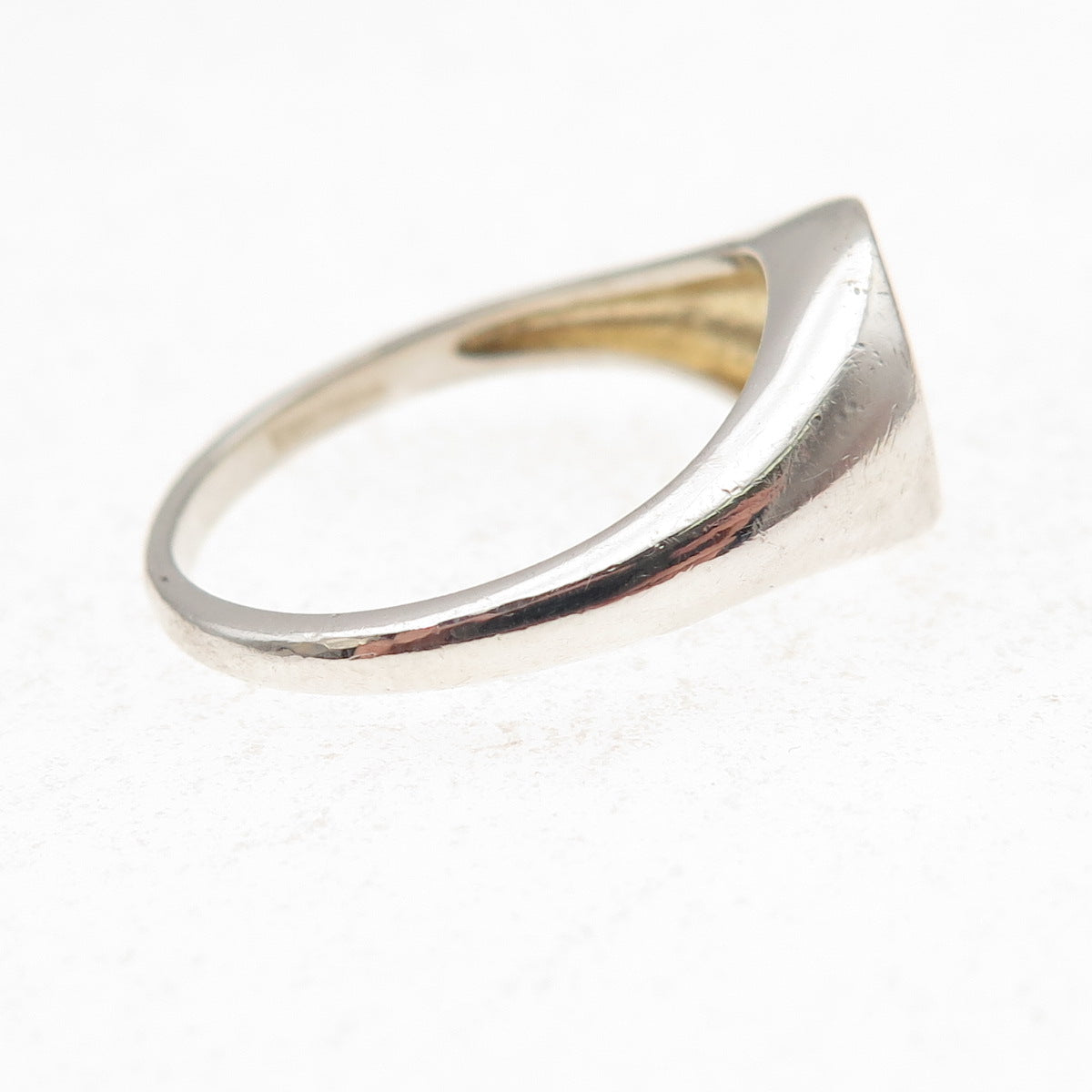 925 Sterling Silver Vintage Round-Cut C Z Starburst Signet Ring Size 7