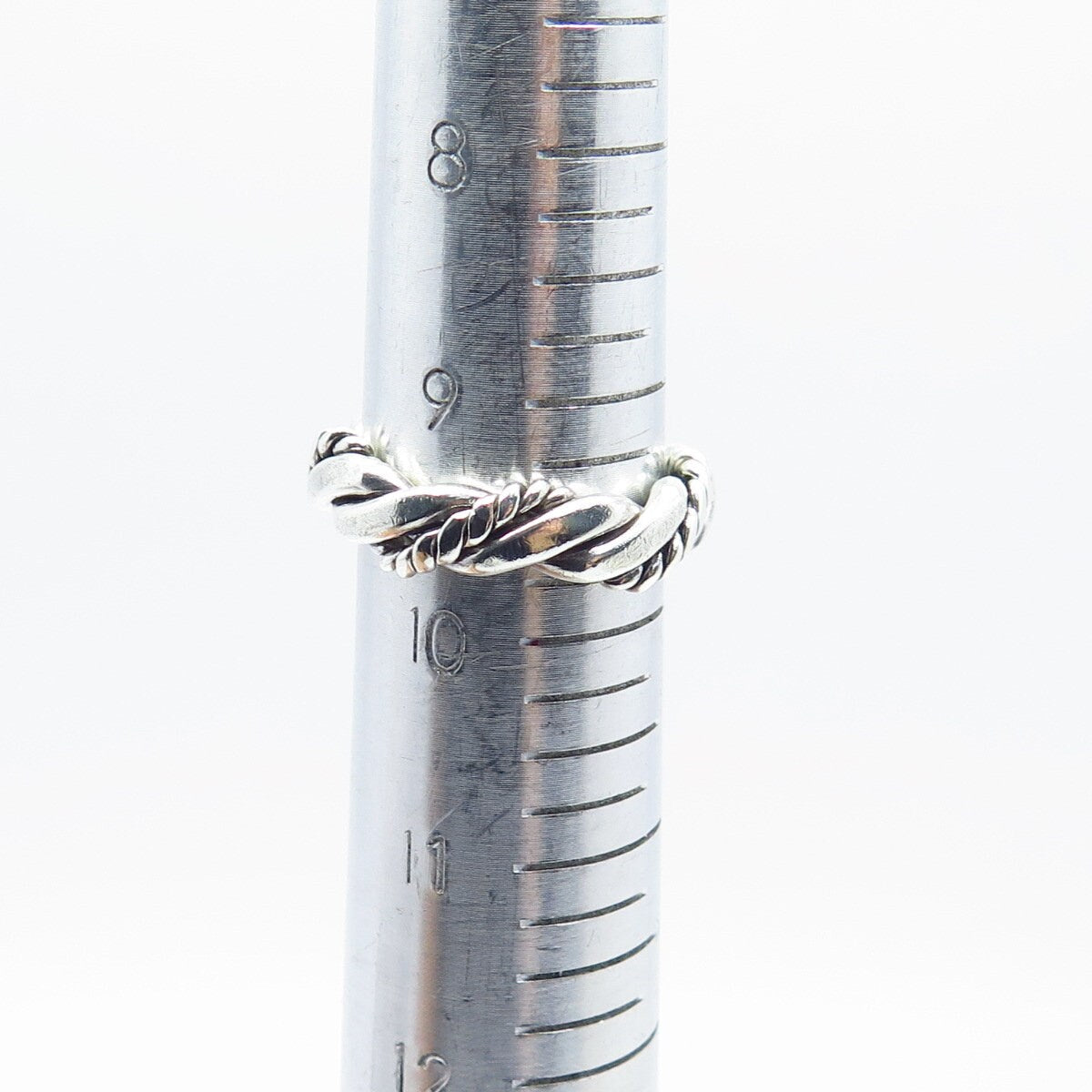 925 Sterling Silver Vintage Twisted Band Ring Size 9.75
