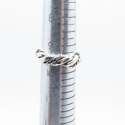 925 Sterling Silver Vintage Twisted Band Ring Size 9.75