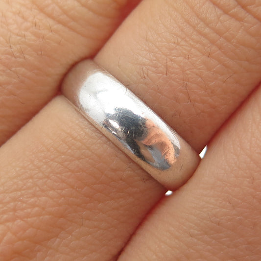 925 Sterling Silver Vintage Mexico Classic Wedding Band Ring Size 8