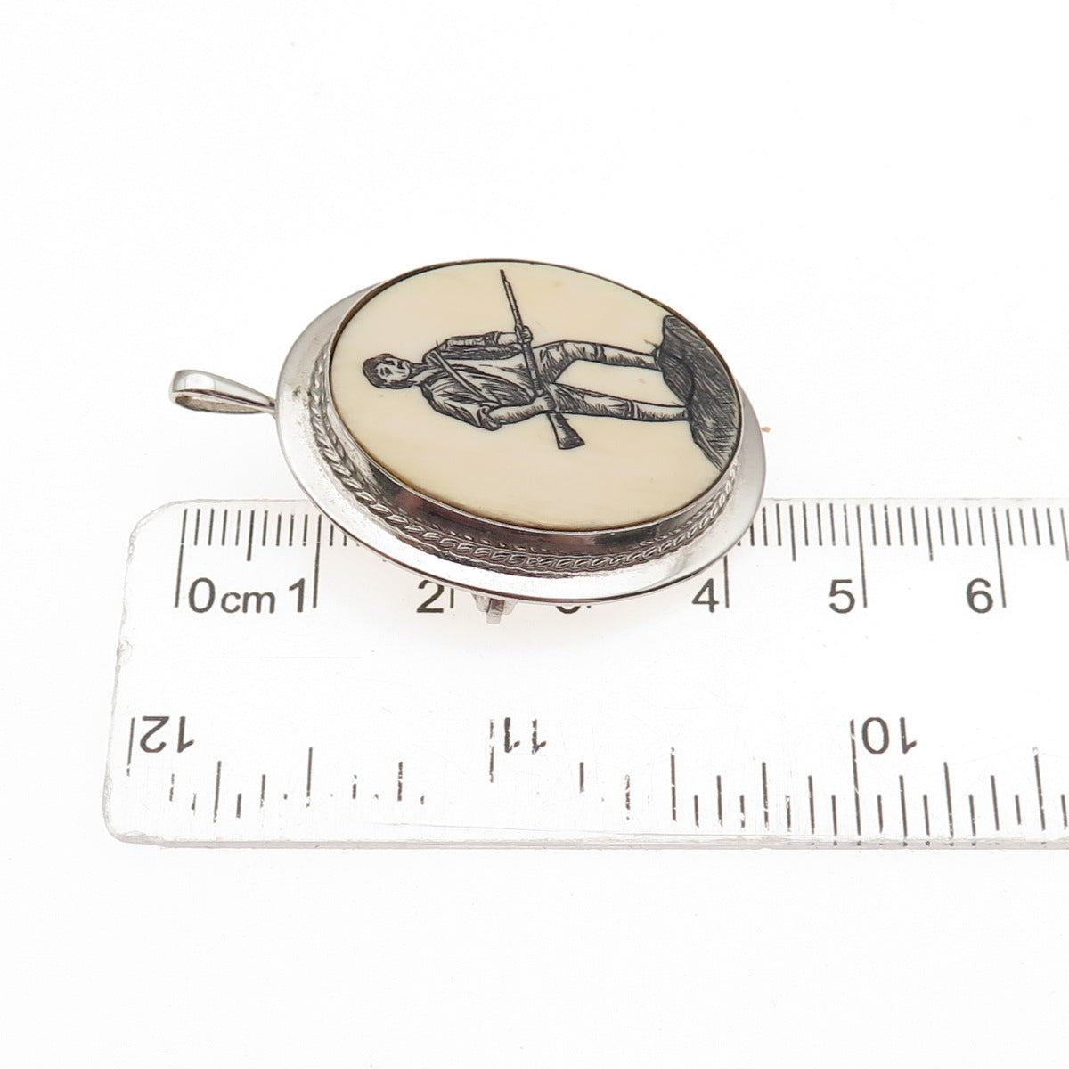 WRE W.E. Richards 925 Sterling Silver Vintage Minutemen Pin Brooch / Pendant