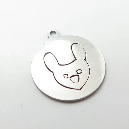 925 Sterling Silver USA Two In Town Rabbit Charm Pendant