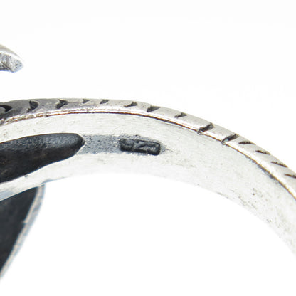925 Sterling Silver Vintage Dragon Oxidized Ring Size 11.25