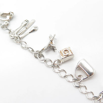 HAN 925 Sterling Silver Vintage Italy Home Accessories Curb Link Bracelet 7"