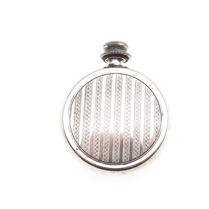 900 Silver Antique Art Deco Oxidized Round Perfume Bottle