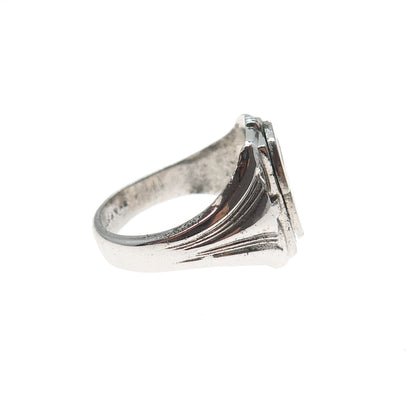 SK & F 925 Sterling Silver Antique 1899 Enamel St. Luke’s School Ring Size 8.25