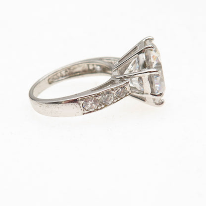 Ross Simons 925 Sterling Silver Round-Cut C Z Engagement Ring Size 5