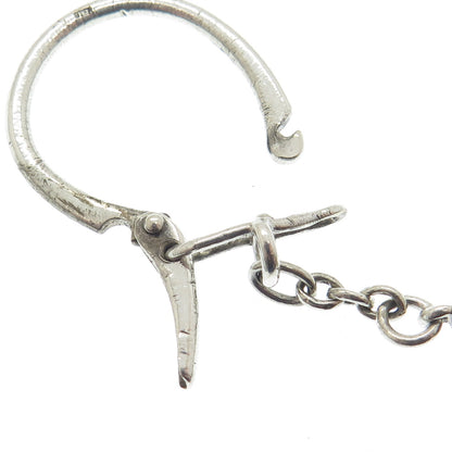 925 Sterling Silver Vintage Buddha Fob Key Chain Ring Holder