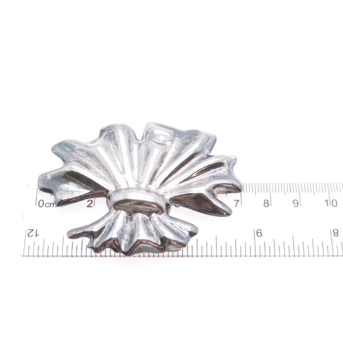 925 Sterling Silver Vintage Mexico Modernist Oxidized Pin Brooch