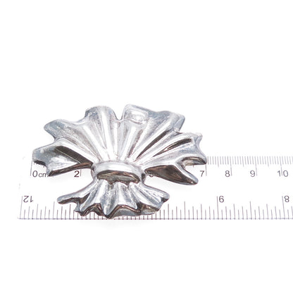 925 Sterling Silver Vintage Mexico Modernist Oxidized Pin Brooch