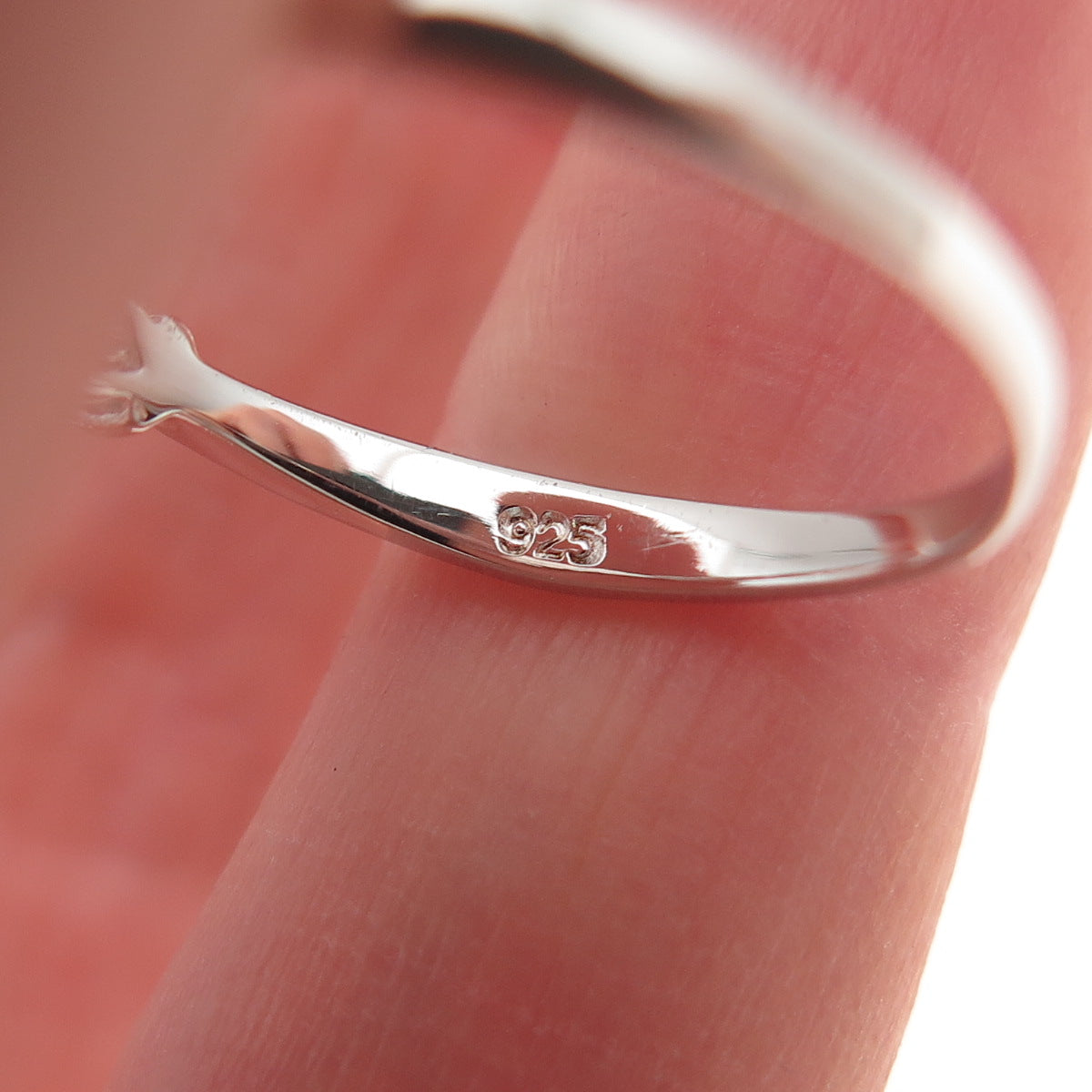 925 Sterling Silver Round-Cut C Z Heart Engagement Ring Size 8
