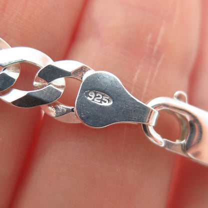 925 Sterling Silver Vintage Italy Curb Link Bracelet 7"