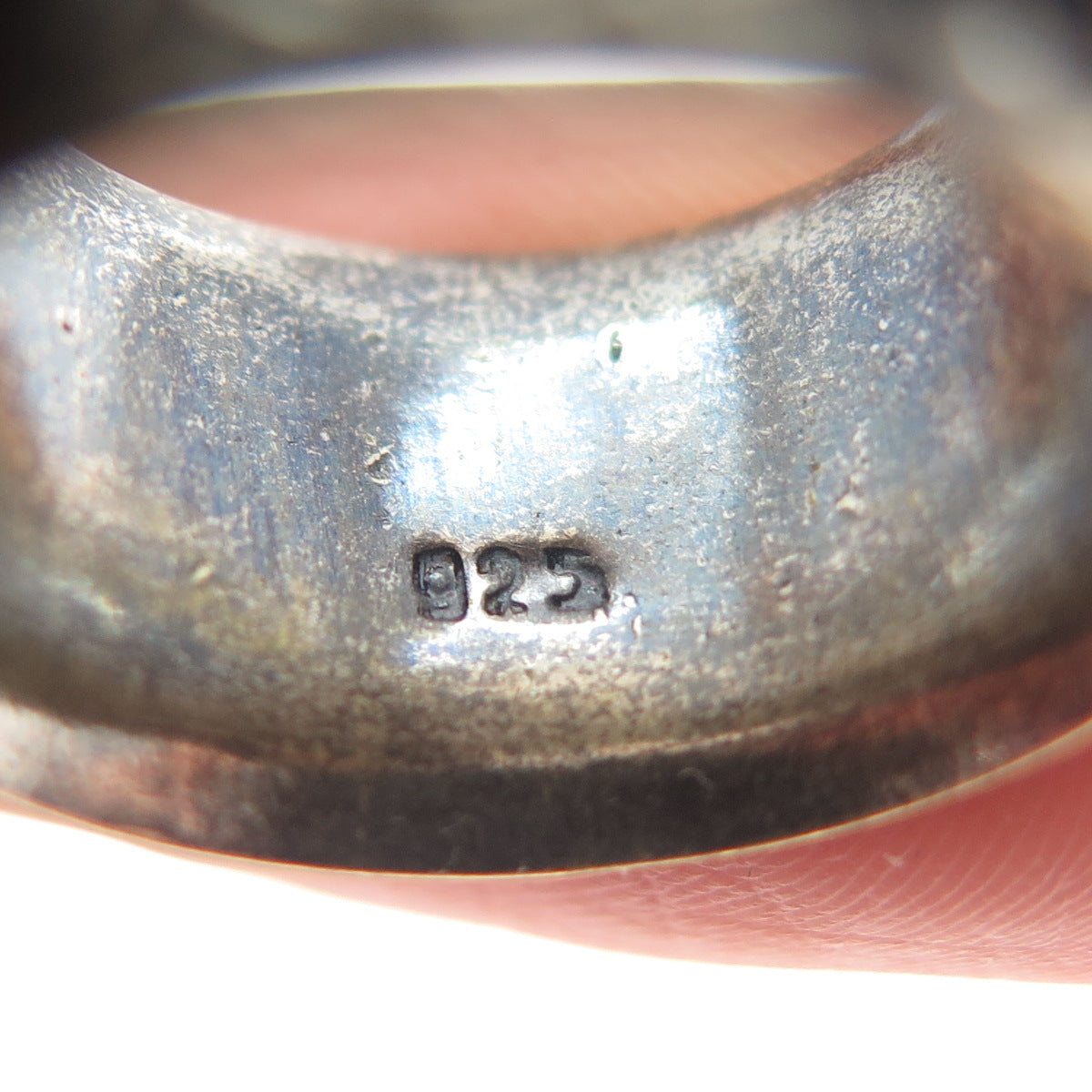 925 Sterling Silver 2-Tone Vintage Oxidized Rotating Wide Band Ring Size 5.5