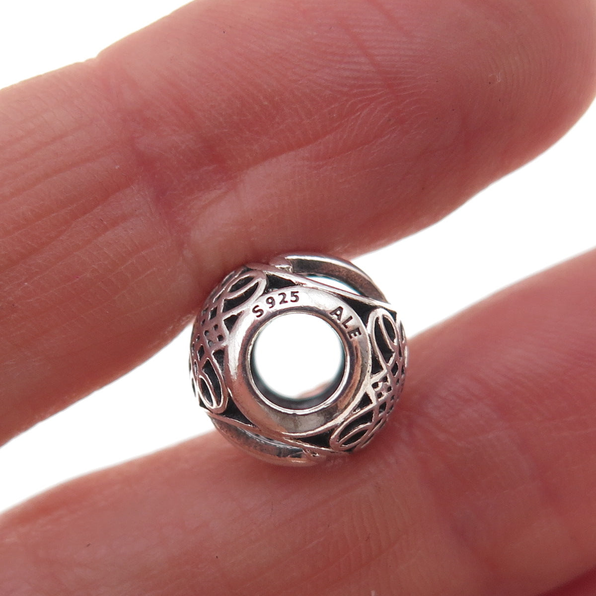 Pandora 925 Sterling Silver C Z Letter V Slide Bead Charm