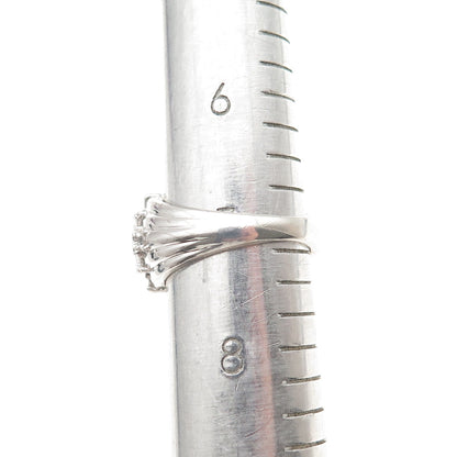 Chuck Clemency 925 Sterling Lab-Created Ruby & Real White Topaz Ring Size 7.25