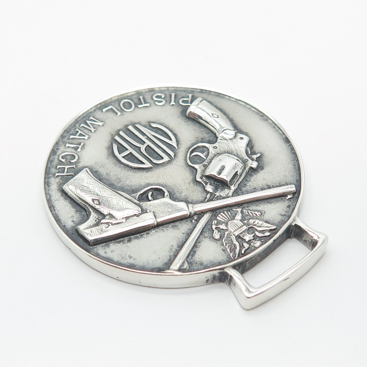 925 Sterling Silver Vintage Bailey Banks & Biddle "Pistol Match" Pendant