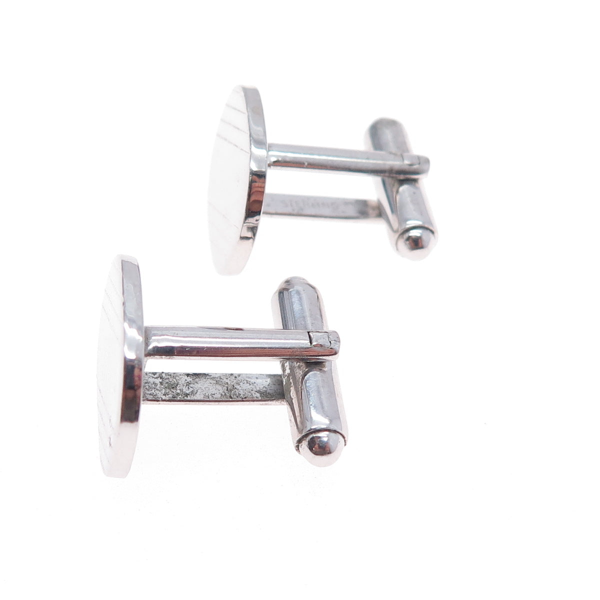 925 Sterling Silver Vintage Cushion Oval Cufflinks
