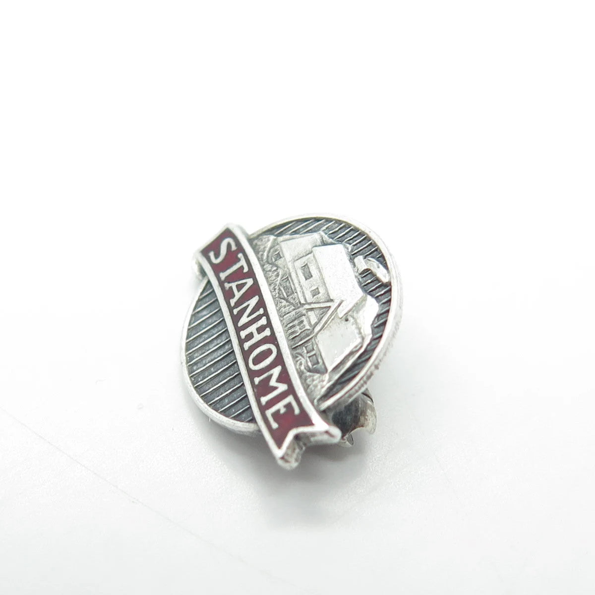 925 Sterling Silver Antique Art Deco Stanhome Home Lapel Pin Brooch