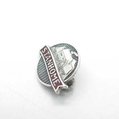 925 Sterling Silver Antique Art Deco Stanhome Home Lapel Pin Brooch